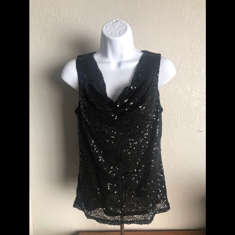 Pretty black sequined top